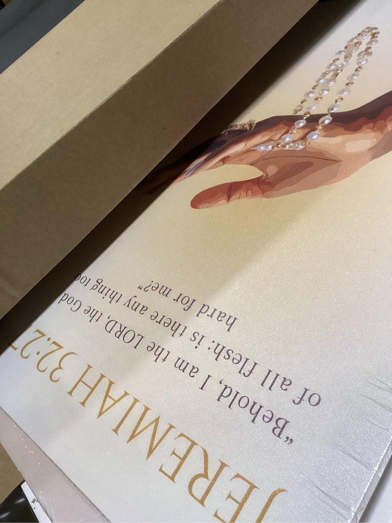 Condition photo showing Good Condition for 3pcs black girl canvas wall art christian inspirational bible verses painting pictures wall decor african american trendy woman posters prints work art for bedroom living room16x24 inch scripture 24l"x16w" canvas