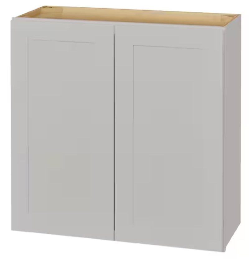 avondale 36 in. w x 12 in. d x 30 in. h ready to assemble plywood shaker wall kitchen cabinet in dove gray