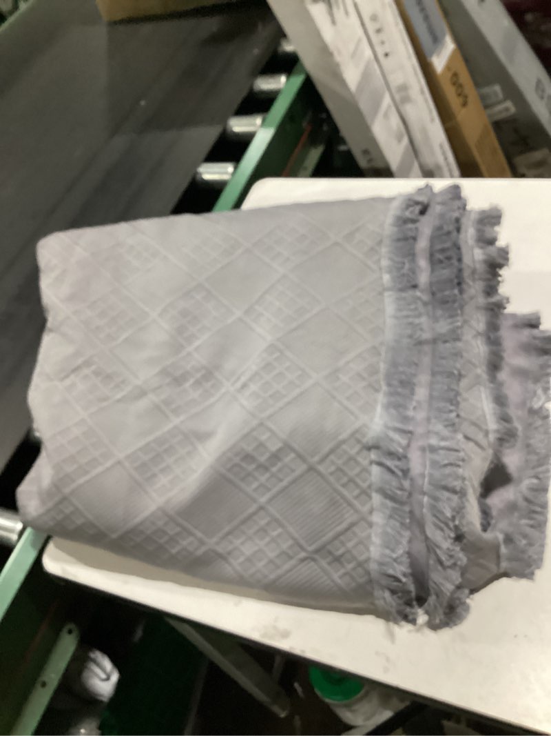 Condition photo showing As Is for ••similar to••sofa cover for 3 cushion couch, sectional couch cover washable, geometrical jacquard futon couch covers protector for dog, decorative sofa covers with tassels, large, 71\"x102\", grey 71\"x102\" grey