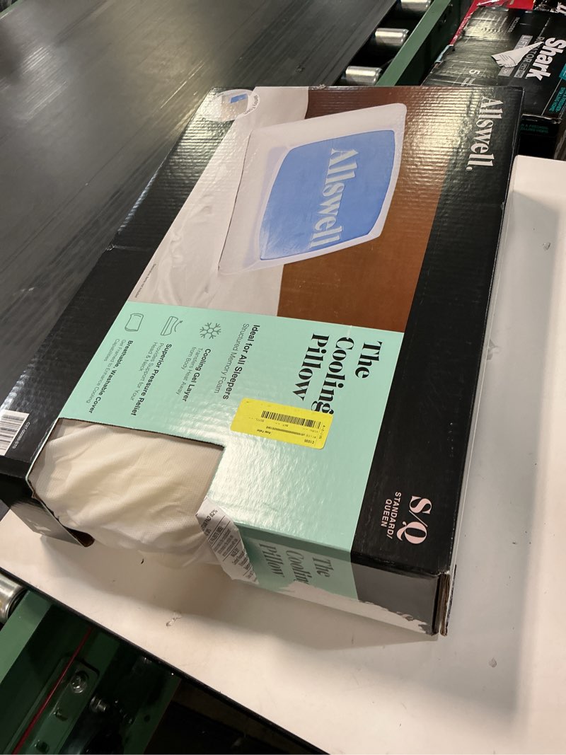 Condition photo showing As Is for allswell cool lux bed pillow with cooling cover, standard/queen allswell cool lux bed pillow with cooling cover, standard/queen
