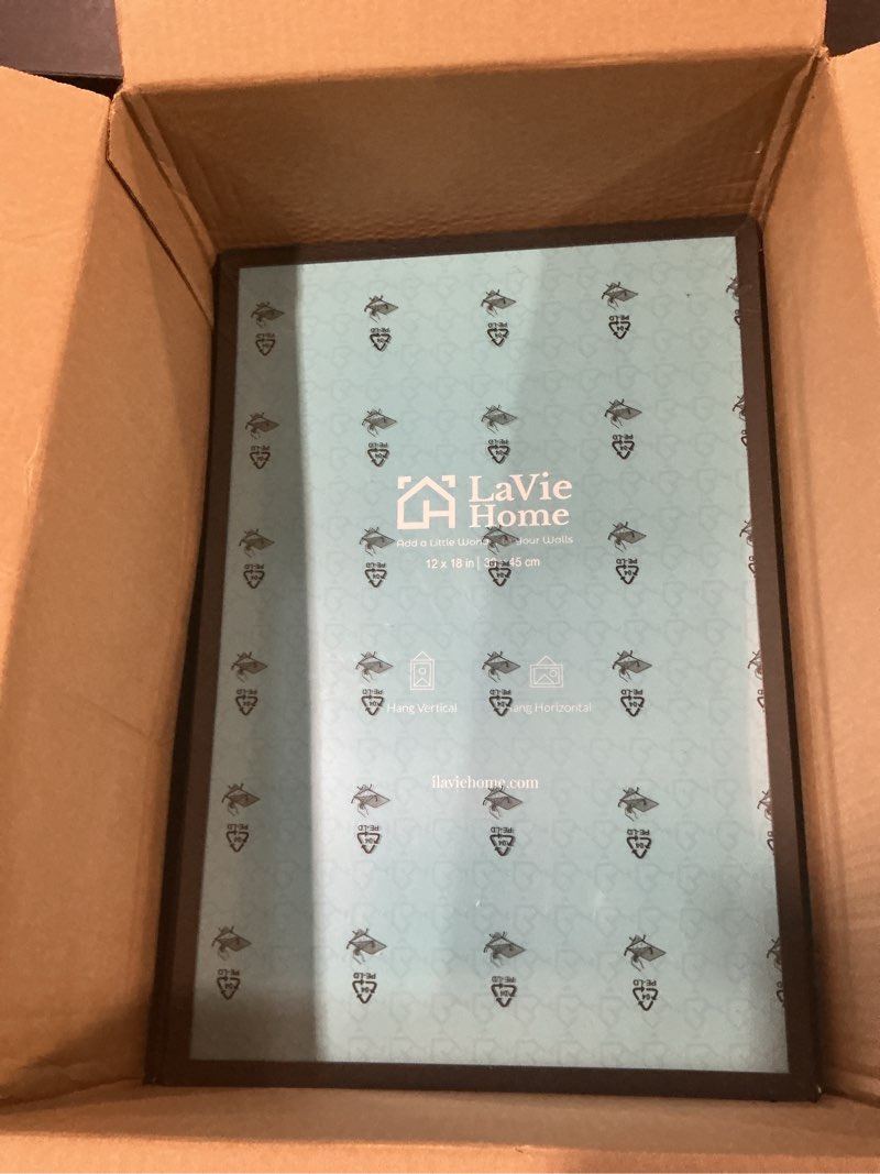 Condition photo showing New/Like New for lavie home 12x18 picture frame 2 pack, display pictures 12 x 18 poster frame, 12x18 black photo frame with hd plexiglass, display frame for vertical or horizontal, classic collection