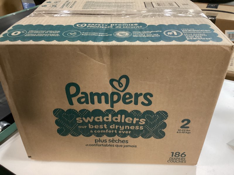 Condition photo showing New/Like New for Pampers Baby Diapers - Swaddlers - Size 2, 186 Count, Ultra Absorbent Disposable Infant Diaper