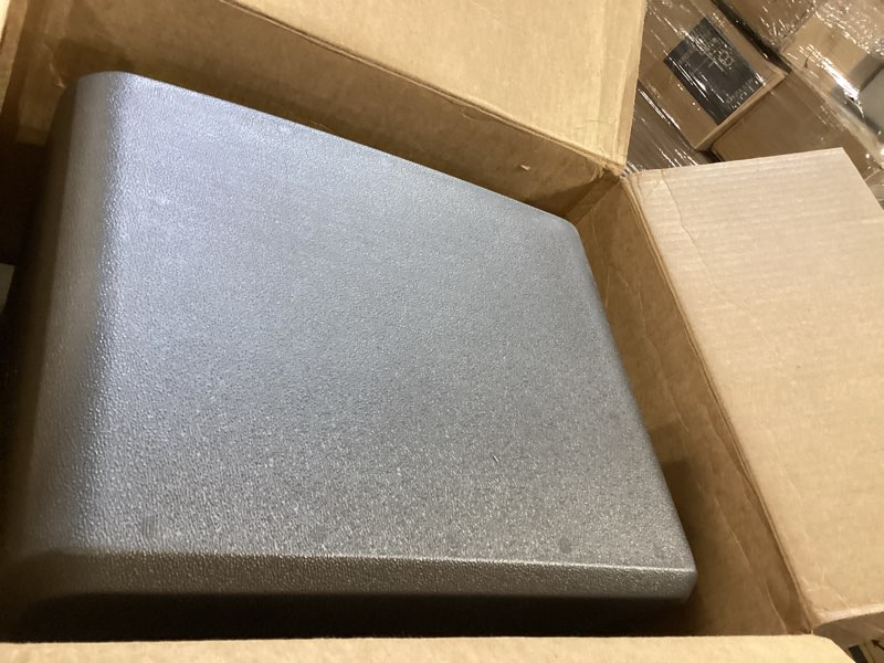 Condition photo showing As Is for sentrysafe black fireproof and waterproof safe, file folder and document box with key lock, ex. 14.3 x 15.5 x 13.5 inches, hd4100