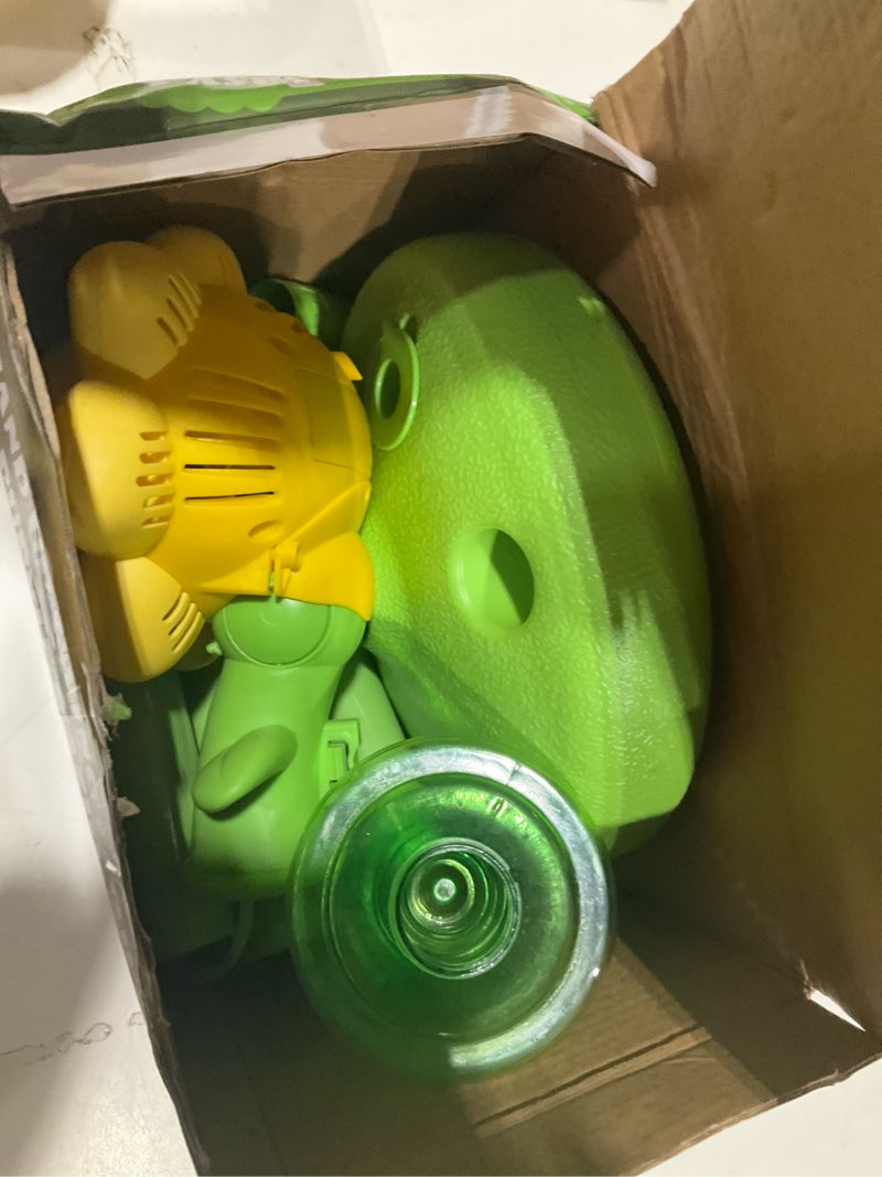 Condition photo showing As Is for aiersa flower bubble stand machine,sunflower bubble maker with lights, tall adjustable rechargeable 