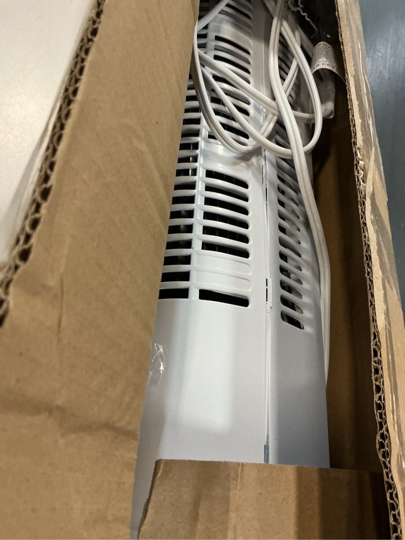 Condition photo showing As Is for uthfy oscillating bladeless tower fan with remote, quiet cooling portable, electric standing floor fan with 3 wind speeds 3 modes for bedroom,indoor,office and home use, 30", white white fan