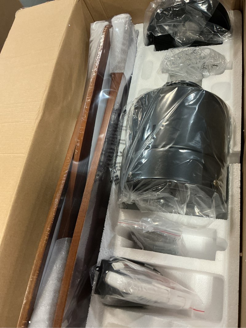 Condition photo showing Good Condition for ceiling fans with lights and remote 52 inch, flush mount, 3 wood blades, dc motor, timer, dimmable, indoor outdoor modern low profile led ceiling fan for bedroom, living room, kitchen, patio flush mount with light
