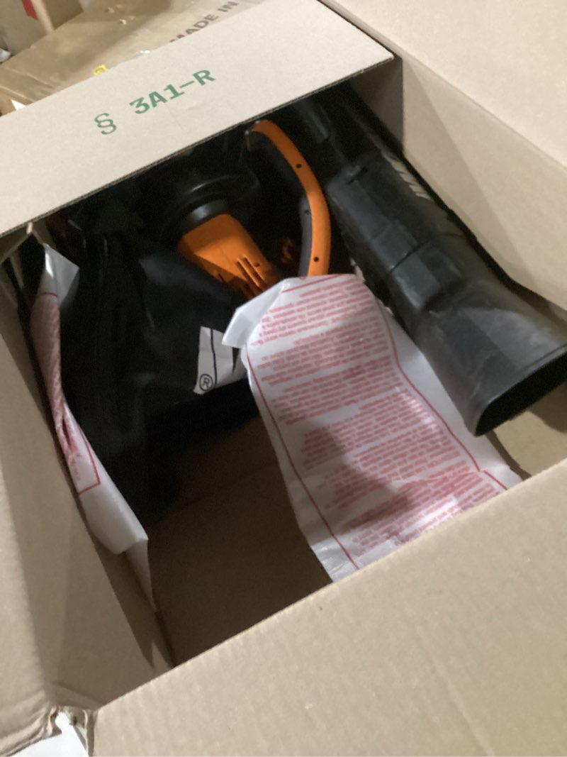 Condition photo showing Good Condition for worx trivac 3 in 1 electric leaf blower for lawn care, leaf vacuum with 350 cfm & 210 mph, leaf mulcher with metal impeller, wg509 350cfm blower/vac/mulcher