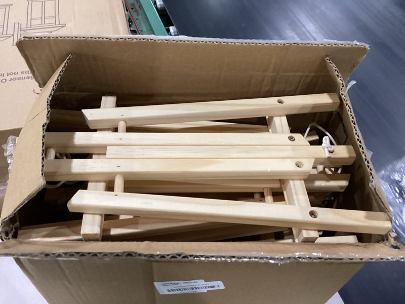 Condition photo showing New/Like New for falling in art 12inch wood easel stand, tabletop display stand a-frame artist easel for painting canvas, portable photo, picture and sign holder (12 pack)