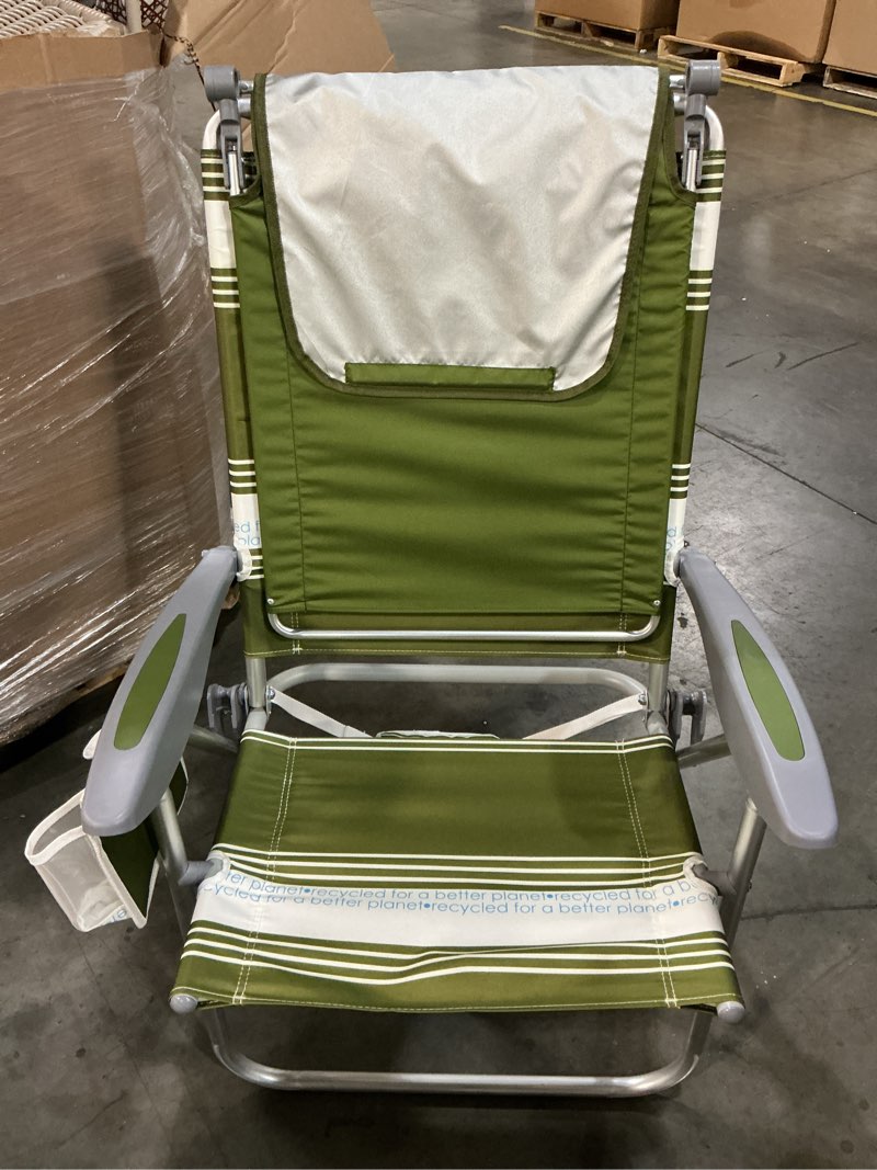 Condition photo showing Good Condition for ocean zero sun block outdoor portable beach chair tan/navy