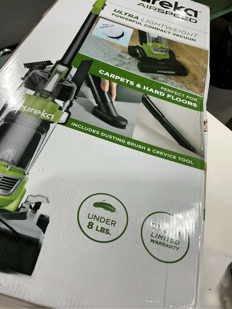 Condition photo showing As Is for Eureka Airspeed Ultra-Lightweight Compact Bagless Upright Vacuum Cleaner, NEU10AE4, Green Green Compact