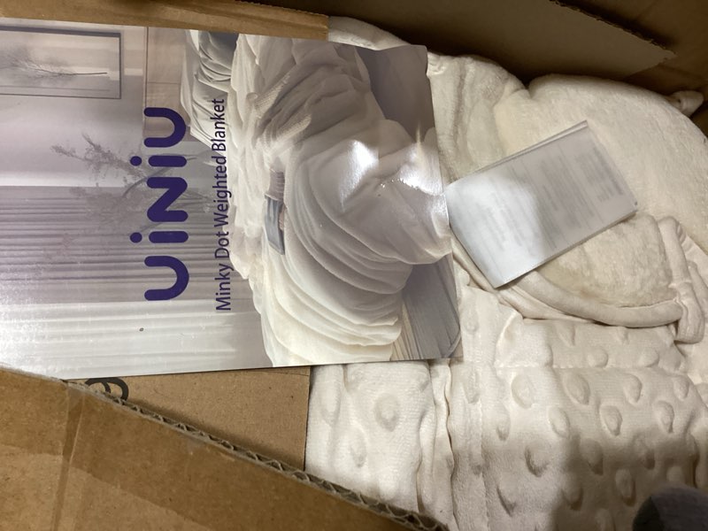 Condition photo showing Good Condition for weighted blanket for adults queen size 15 lbs, soft cooling minky dot heavy breathable blanket for all-season, washable weighted throw with glass beads, 60 x 80 inches, cream 60" x 80" 15lbs dotted cream