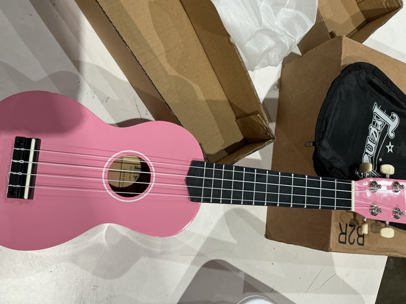 Condition photo showing New/Like New for 21 inch wooden kids toddler child children acoustic guitar musical instruments ideal for 3-9 year old boys girls gifts (pink)