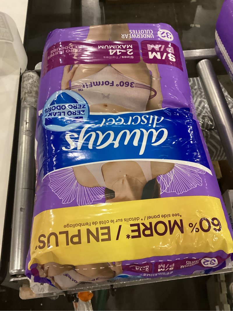 Always Discreet Adult Incontinence Underwear for Women and Postpartum Underwear, Small/Medium, Up to