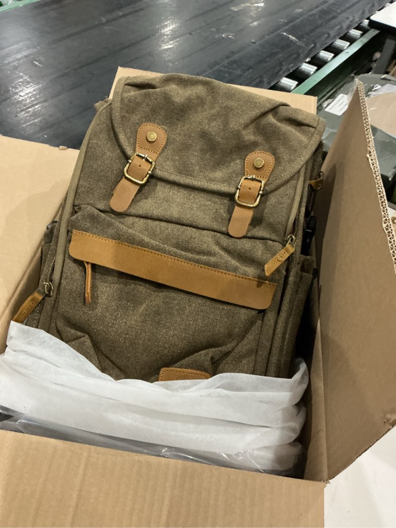 Condition photo showing Good Condition for padwa lifestyle black canvas camera backpack - professional dslr & uav camera bag,anti theft camera backpack with rain cover,large capacity photography travel camera bag with multi compartments