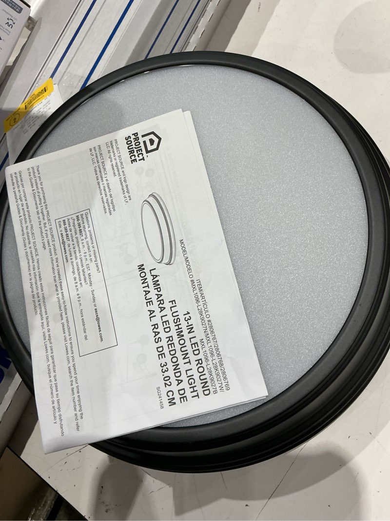 Condition photo showing Good Condition for project source bella 13-in balck flush mount light energy star