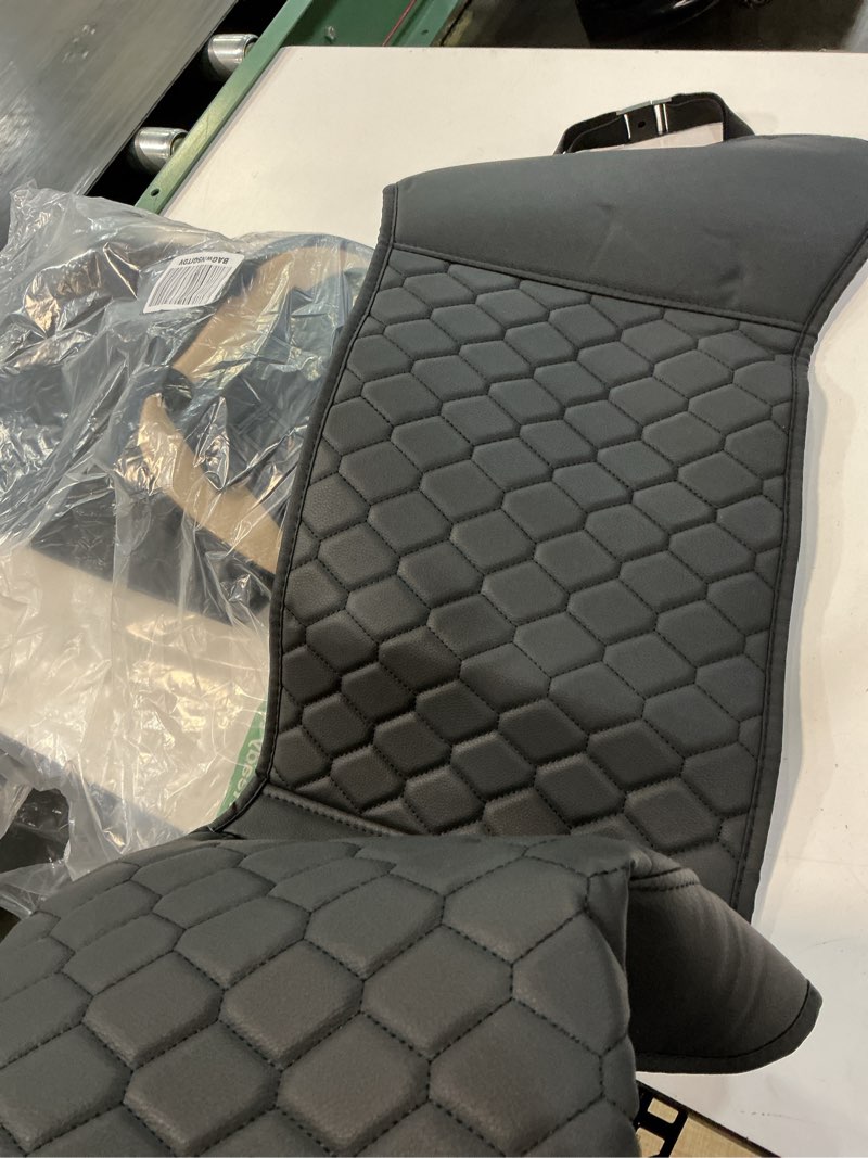 Condition photo showing Good Condition for elantrip 2pcs front car seat covers leather water proof seat protector universal fit for most cars suvs and trucks black black front set