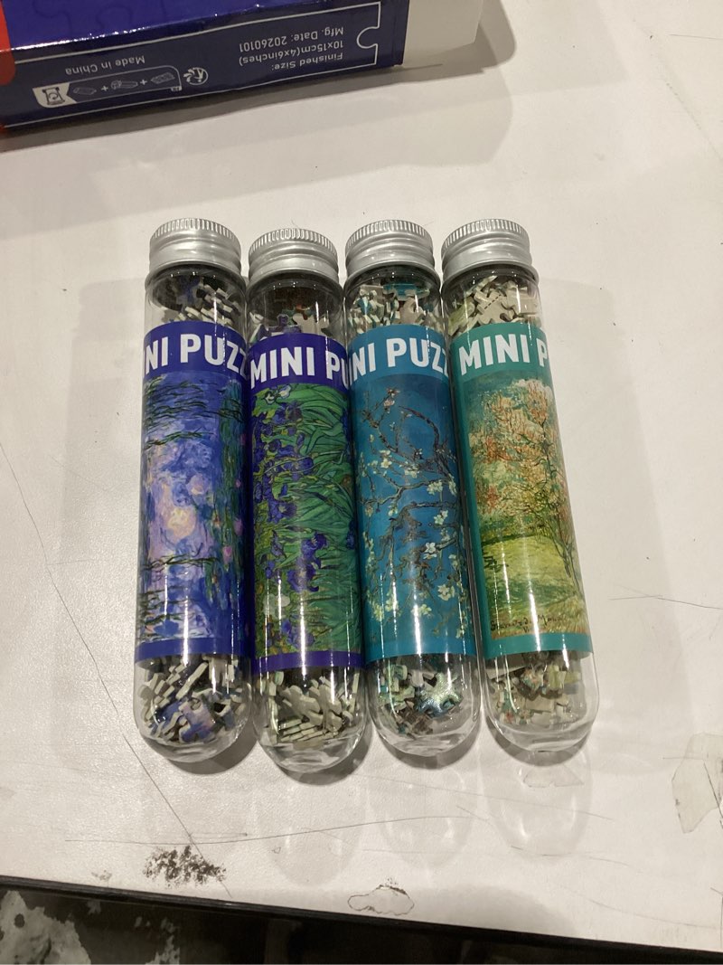 Condition photo showing New/Like New for misitu small jigsaw puzzles for adults challenging puzzle small puzzles mini jigsaw puzzles for adults 150 pieces micro tiny puzzle van gogh art puzzles travel puzzle 6 x 4 inch 4 packs 6 x 4 inches van gogh art