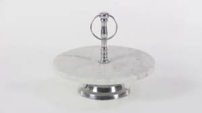 Deco 79 47546 Aluminum Marble Tray, 12" x 12"