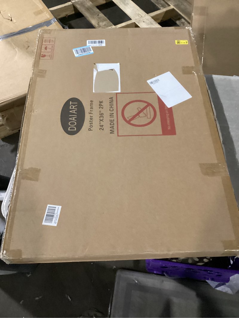 Condition photo showing New/Like New for doai art 24x36 poster frame black 2 pack, poster frames 24 x 36 inches or 24x36 picture frames with hd plexiglass for horizontal or vertical wall mounting, durable scratch-proof safe and artistic black 24x36 2pack