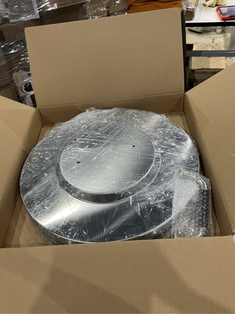Condition photo showing Good Condition for fire pit lid for ninja fireside360 outdoor heater and fire pit, stainless steel hard cover with handle, replacement top cover for ninja fireside360, round metal lid for protecting ceramic rocks 22'' lid