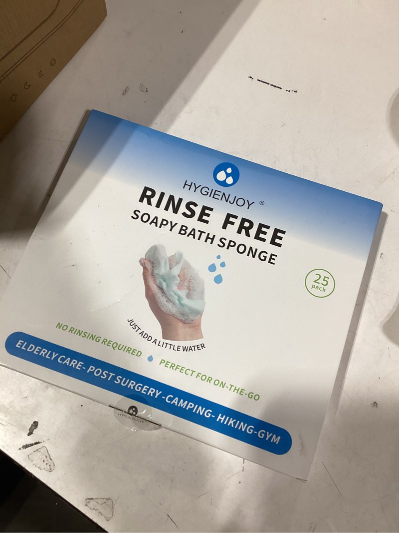 Condition photo showing New/Like New for HYGIENJOY-21% Larger,No Rinse Bathing Wipes for Adults-Rinse Free Bath Sponges,Soap Infused,Dry Shower Wipes for Elderly,For Camping,Hiking,GYM,Post Surgery Must Haves, (25 Counts) Unscented 25 Count (Pack of 1)