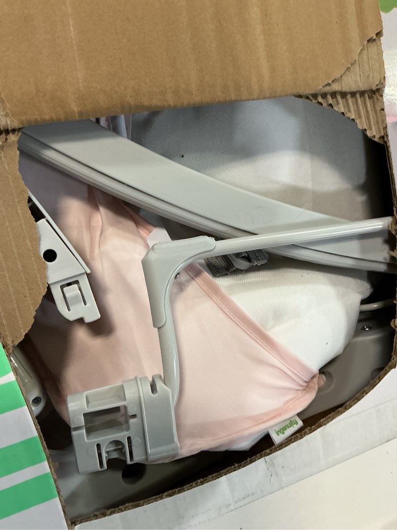 Condition photo showing As Is for Ingenuity Keep Cozy 3-in-1 Grow with Me Vibrating Baby Bouncer Seat & Infant to Toddler Rocker, Vibrations & -Toy Bar, 0-30 Months Up to 40 lbs (Pink Burst)