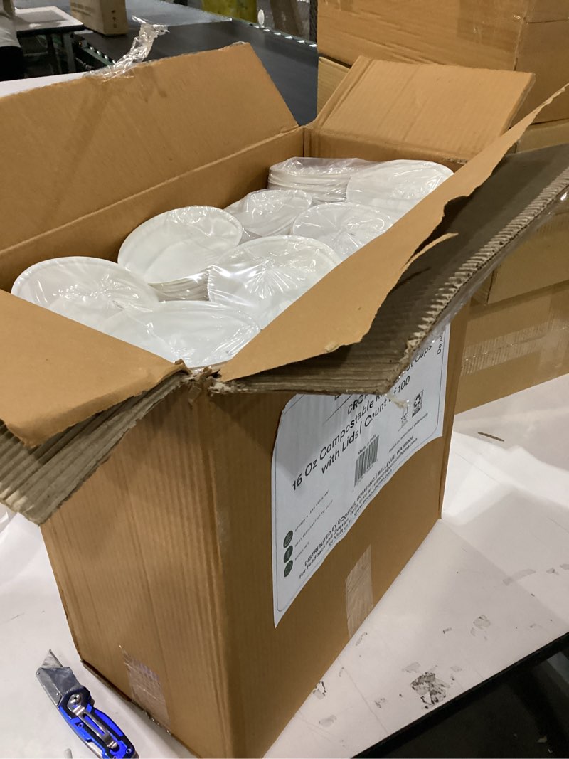 Condition photo showing New/Like New for ECO SOUL 16oz Compostable Ripple Cups (100 Pack) – Biodegradable Paper Cups, Non-Toxic Disposable Cu