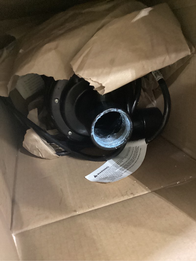 Condition photo showing As Is for automatic utility sink pump installed directly under sink gravity-free drainage heavy-duty thermoplastic 115v includes drain screen check valve & ball valve