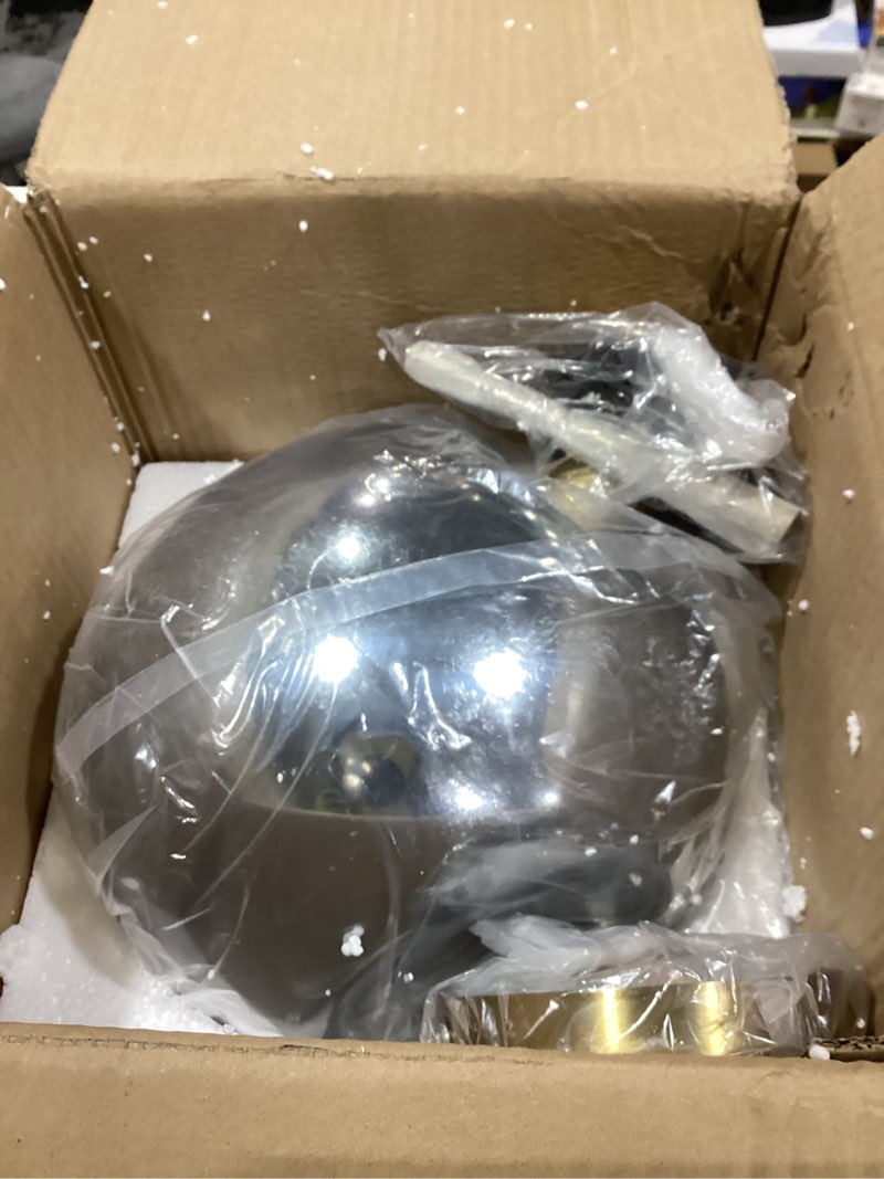 Condition photo showing Good Condition for Brikey Glass Spherical Pendant Light,Gold Iron & Glass Globe Hanging Ceiling Lamp (9.8‘’, Grey)