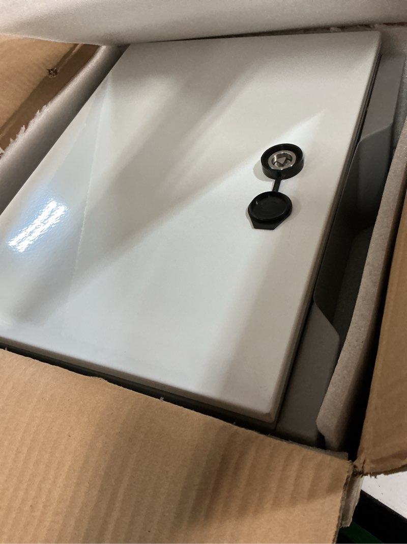 Condition photo showing Good Condition for outdoor waterproof electrical junction box large weatherproof ip65 steel enclosure with vented holes switch router project box with knob-lock mounting panel (15.7"x13.8"x5.9")