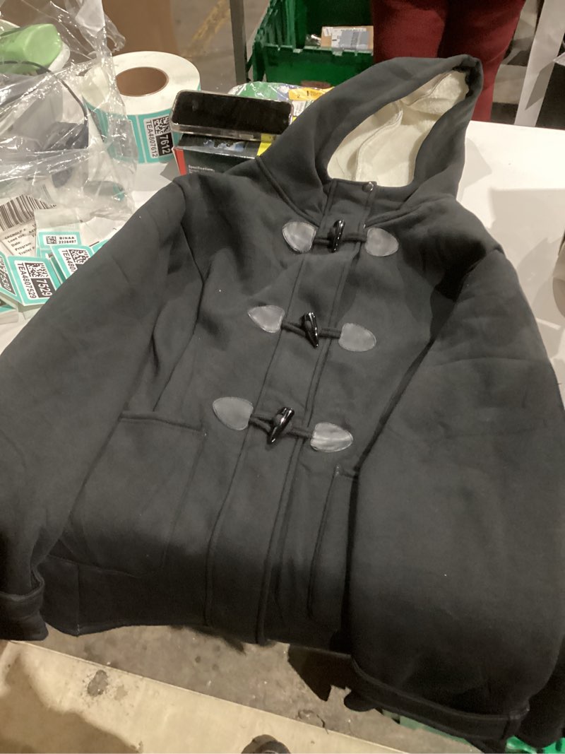 Condition photo showing Good Condition for Wyeysyt Winter Jackets for Women Fleece Sherpa Lined Jacket Womens Duffle Toggle Coat Warm Hooded Casual Jacket Small Black