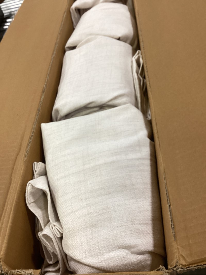 Condition photo showing Good Condition for MIULEE Pinch Pleated Thick Linen Curtains 102 Inch 4 Panels Set Ivory Cream Back Tab Memory Trained Pinch Pleat Semi Sheer Light Filtering Privacy Curtains Window Drapes for Living Room Bedroom Birch Birch 40"W x 102"L (Pack of 4)