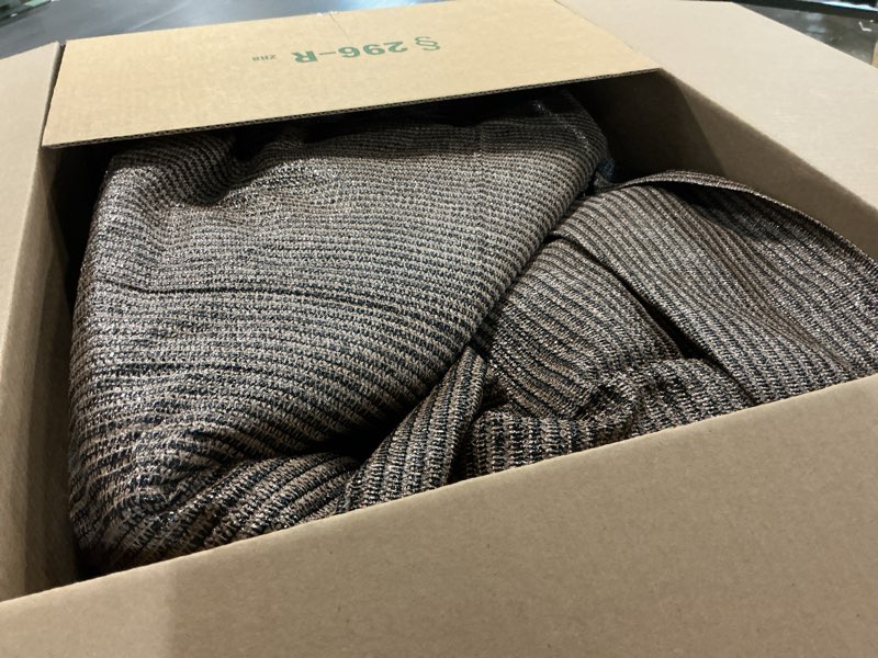 Condition photo showing As Is for kanagawa 5ft x 25ft privacy screen fence, 90% blockage heavy duty 175 gsm fencing mesh net cover for outdoor wall garden yard backyard 40 cable zip ties included brown brown 0 5' x 25'