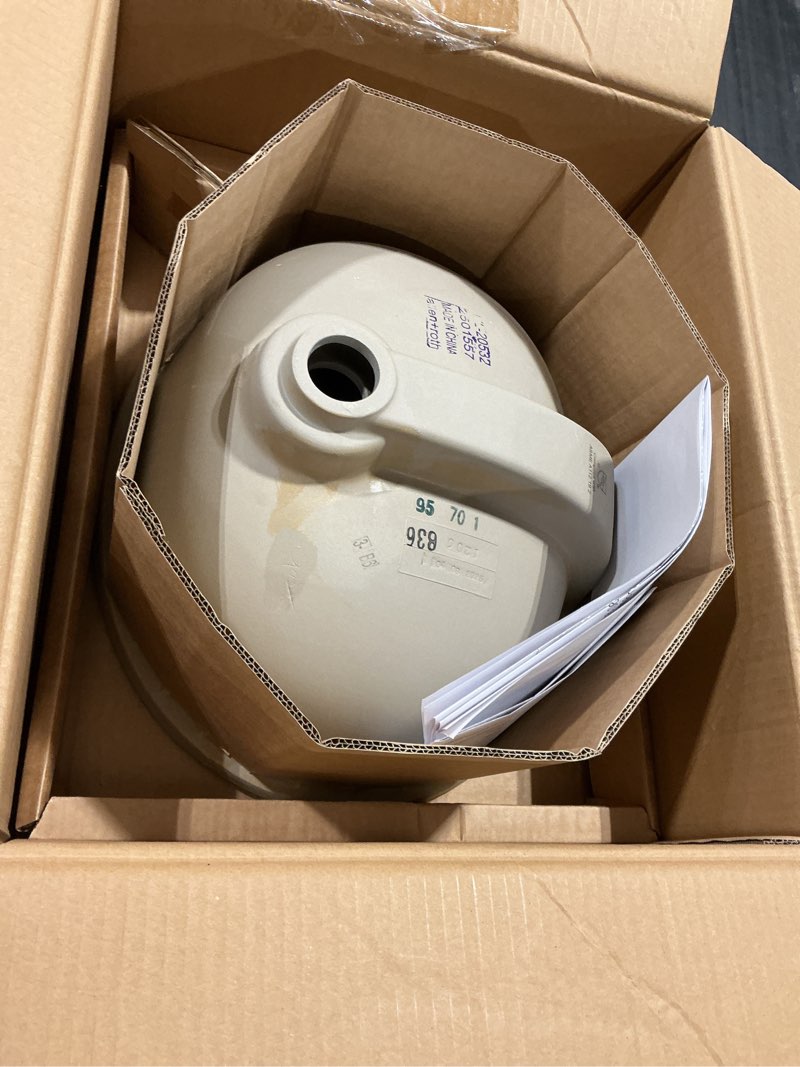 Condition photo showing Good Condition for allen + roth white undermount oval bathroom sink with overflow drain (19-in x 16-in)