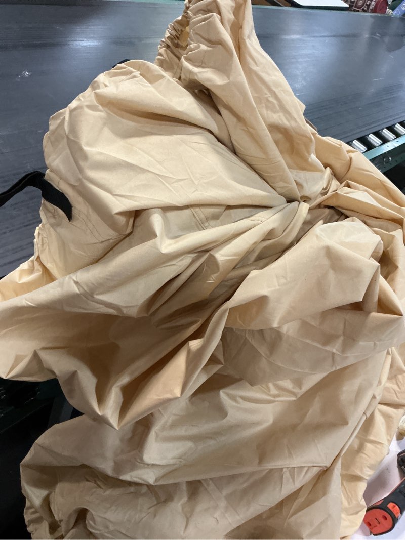 Condition photo showing As Is for icover trailerable boat cover- 14'-16' heavy duty waterproof tarp covers, fits v-hull, fish&ski, pro-style, fishing, runabout, bass boats, up to 14ft-16ft long and 68" wide sand a:14'-16' long,beam width up to 68"