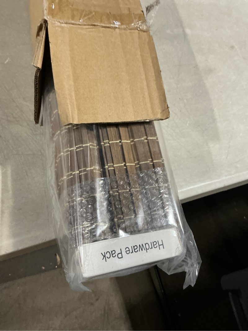 Condition photo showing Good Condition for Cordless Bamboo Roman Shades for Windows, Blinds Size (36" W ×64" H) Colour (BDP-Driftwood) Bdp-driftwood 36" W × 64" H