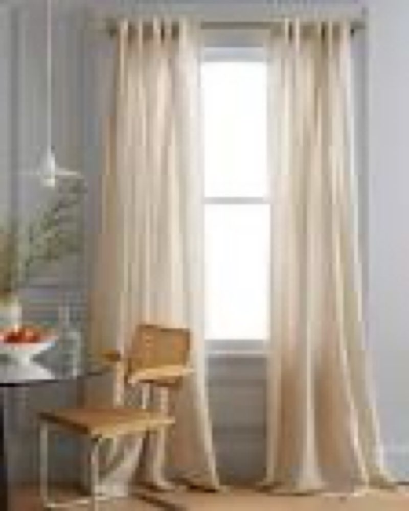 european linen curtain - single panel, 96x108, flax