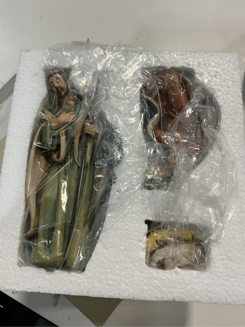 Condition photo showing New/Like New for Avalon Gallery Nativity Set, 3-Piece, Holy Family Multicolor 3-Piece