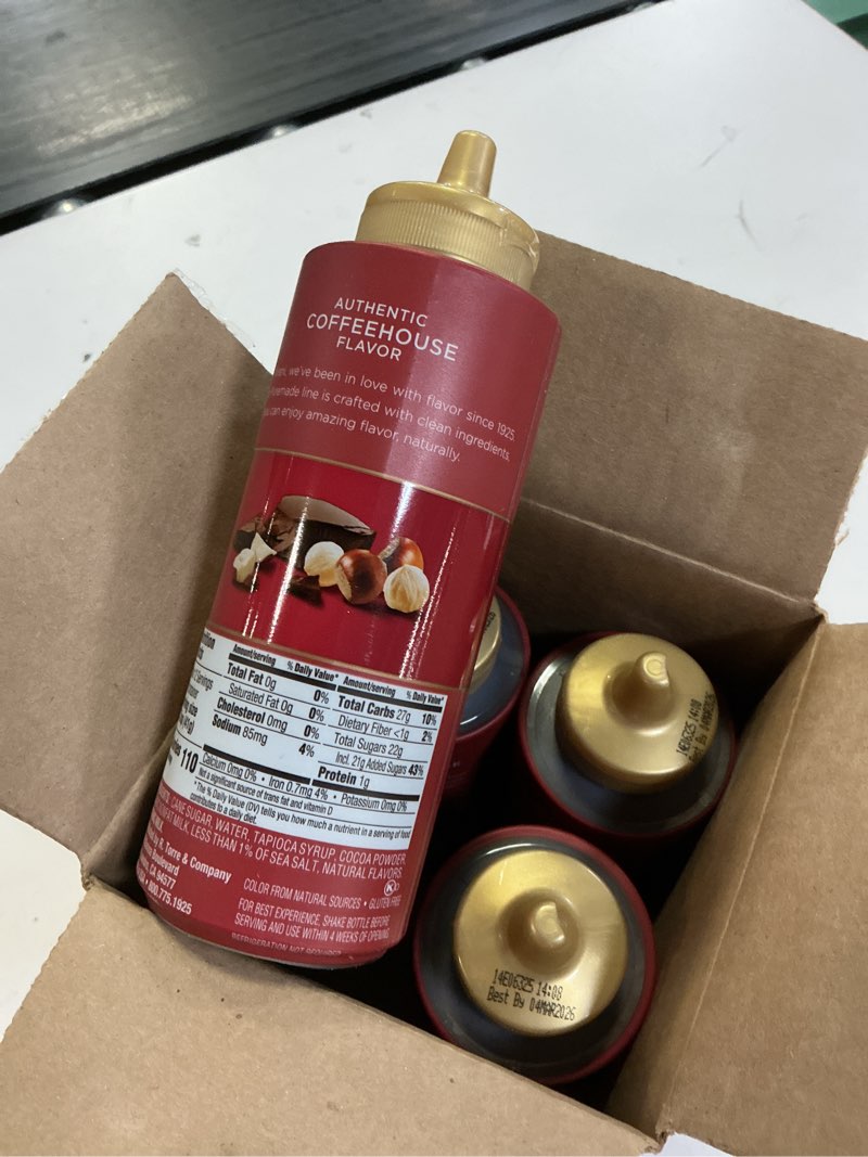 Condition photo showing Good Condition for torani puremade chocolate hazelnut sauce 16.5 oz of 4 