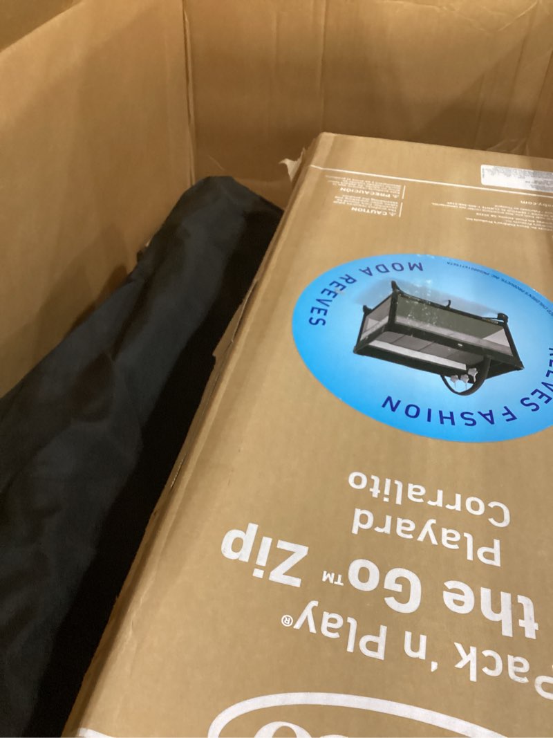 Condition photo showing New/Like New for Graco On The Go Zip Pack ‘n Play Playard, Folding Playpen with Bassinet, Portable Crib, Reeves On The Go Zip Reeves