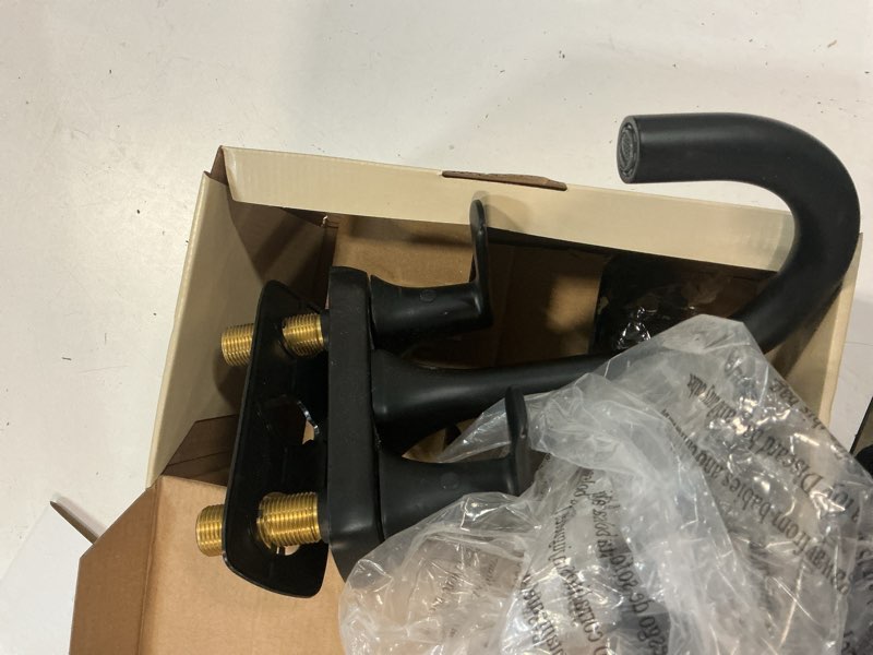 Condition photo showing Good Condition for allen + roth dunmore matte black 4-in centerset 2-handle watersense high-arc residential handle bathroom sink faucet with drain with deck plate
