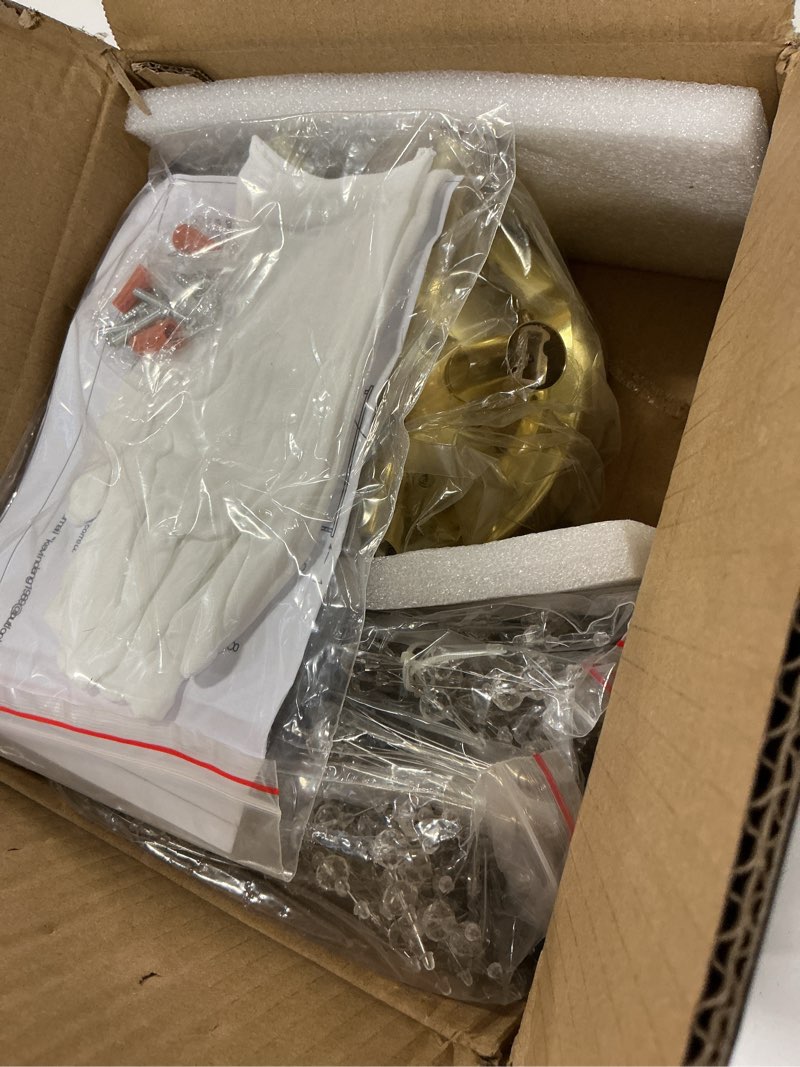 Condition photo showing Good Condition for CM MZY 6-Light Sputnik Flush Mount Ceiling Light Fixture, Modern Gold Crystal Firework Ceiling Lights, Close to Ceiling Lamp for Bedroom Kitchen Hallway Entryway Bathroom 6-Light Gold