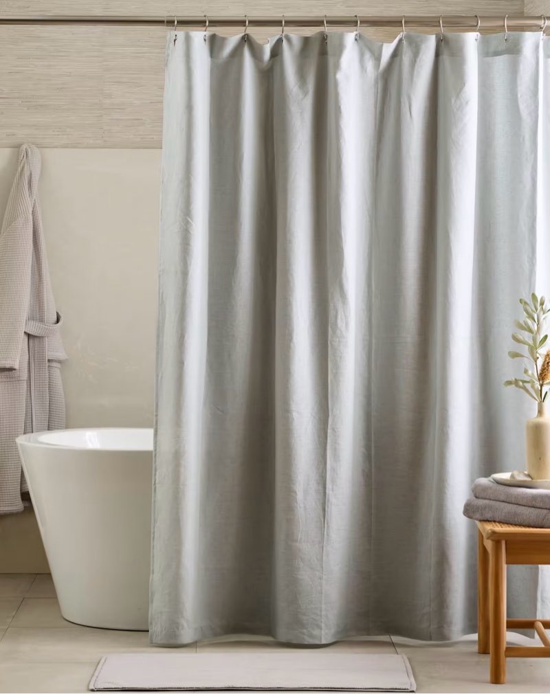 quince european linen shower curtain 72”x72” mist