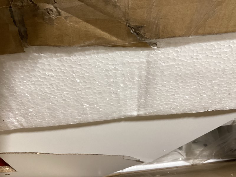 Condition photo showing As Is for Rolanstar Corner Desk, 44.5" W x 34.5" H Small Computer Desk with Power Outlets, Gaming Desk with LED Lights, Triangle Corner Desk with Keyboard Tray & Monitor Stand for Small Space, Black