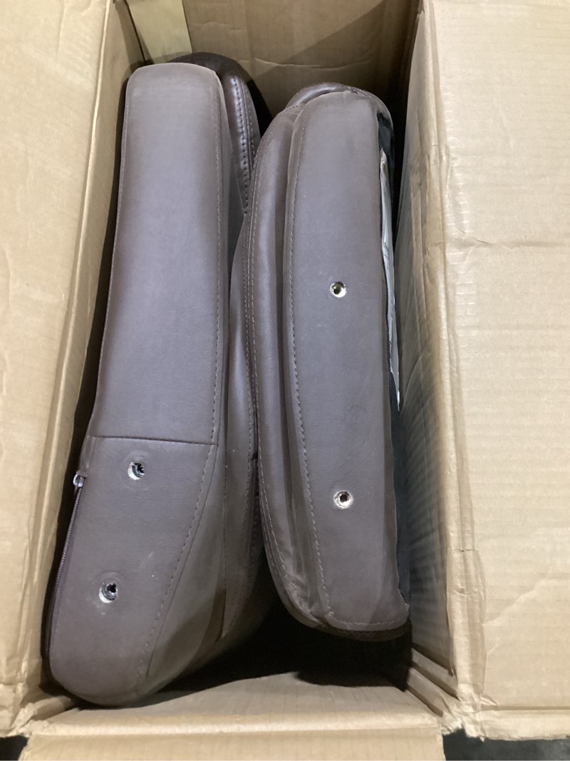 Condition photo showing As Is for Amazon Basics Classic Puresoft PU Padded Mid-Back Height Adjustable Office Computer Desk Chair with Armrest, 26"D x 23.75"W x 42"H, Black