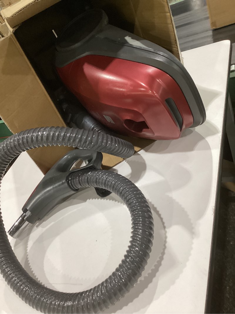 Condition photo showing As Is for kenmore bc3005 pet friendly lightweight bagged canister vacuum cleaner with extended telescoping wand, hepa, 2 motors, retractable cord, and 4 cleaning tools, blue, not tested, used