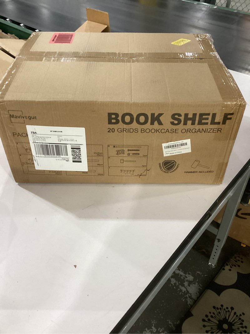 Condition photo showing New/Like New for Mavivegue Book Shelf, 20 Cube Storage Organizer, DIY Bookcase, Metal Cube Bookshelf,Tall Book case for Bedroom, Living Room,Office,Closet Storage Organizer, Grey Cubicle Storage Rack Grey 20-Grid