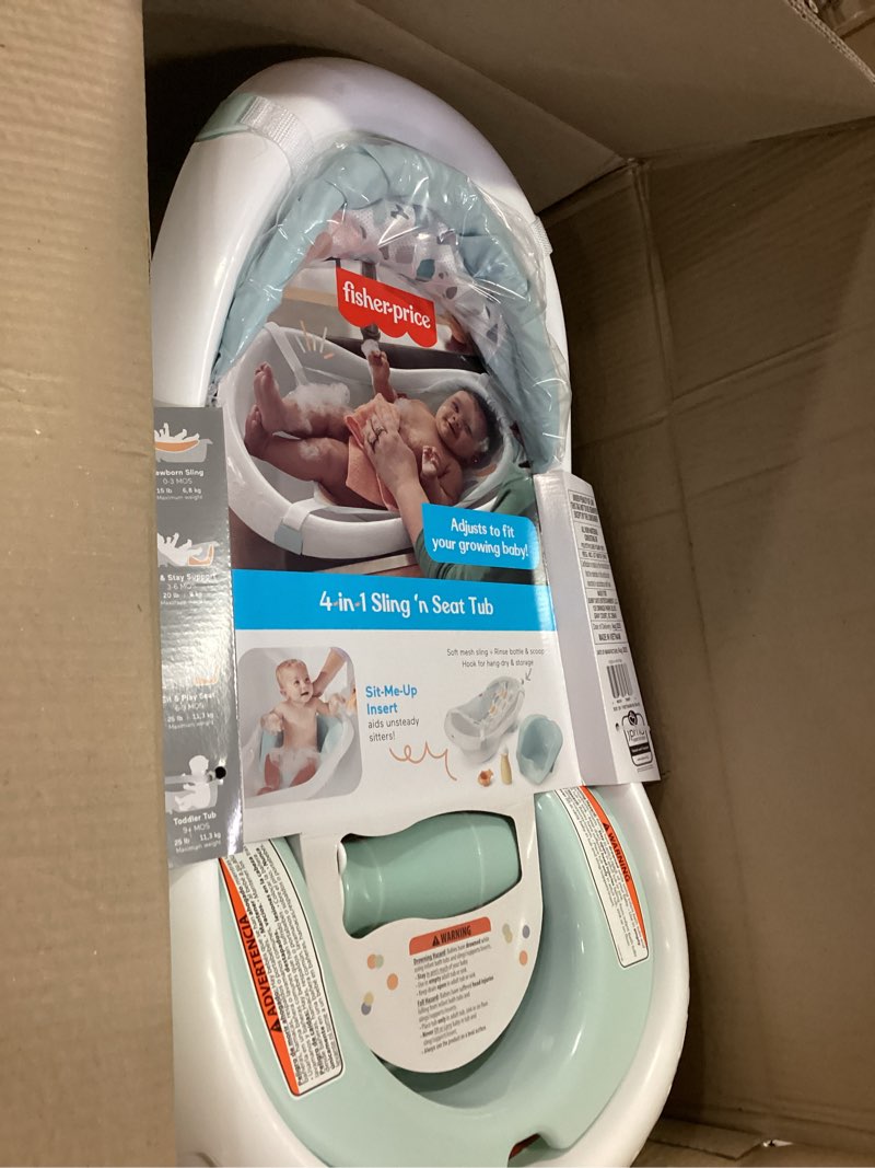 Fisher-Price™ Baby to Toddler Bath 4-in-1 Sling 'N Seat Tub with Removable Infant Support and 2 Toys