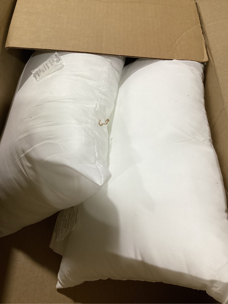Condition photo showing Good Condition for Ashler Outdoor Pillow Inserts, 12x20 Waterproof Throw Pillows Pack of 2, Outdoor Pillows Water-Resistant Decorative Premium Lumbar Pillow Stuffer Sham for Porch Patio Living Room Bedroom Furniture 2 Count (Pack of 1) White-12 X 20 Inches