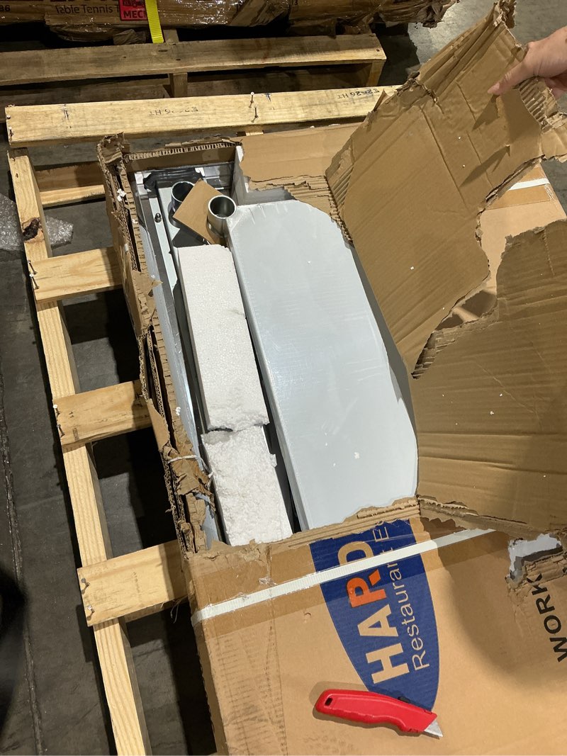 Condition photo showing Good Condition for hardura stainless steel table 30 x 60 inches with wheels casters nsf heavy duty commercial prep table with 2” backsplash and adjustable undershelf for restaurant kitchen home and hotel 30" x 60"